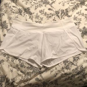 Lululemon white speed shorts size 10 4” inseam